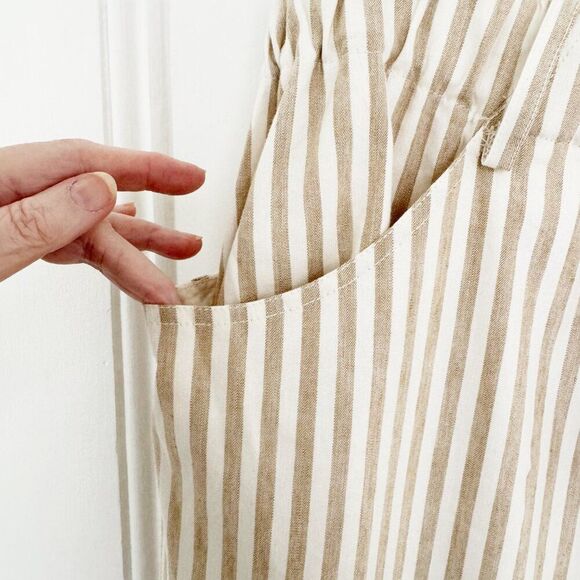 Emerson Fry Johnny Sailor Linen Pant XL NEW Stretch Waist Pull On Sand Stripe - Picture 8 of 10